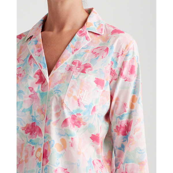 Multi Floral Pink Print Capri Sleep Set Lauren 5