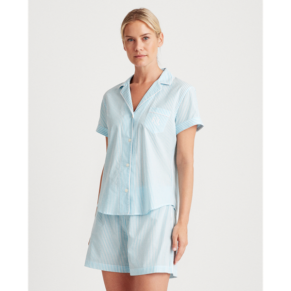Aqua Stripe Striped Sleep Set Lauren 3