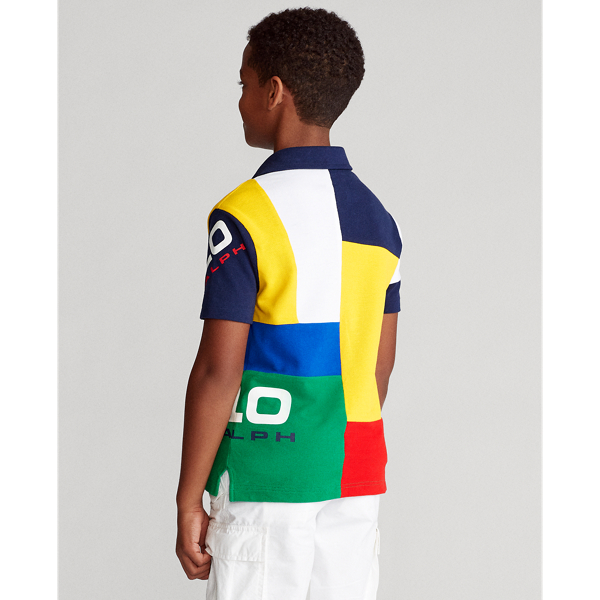 Multi Patchwork Cotton Mesh Polo Boys 8-20 5