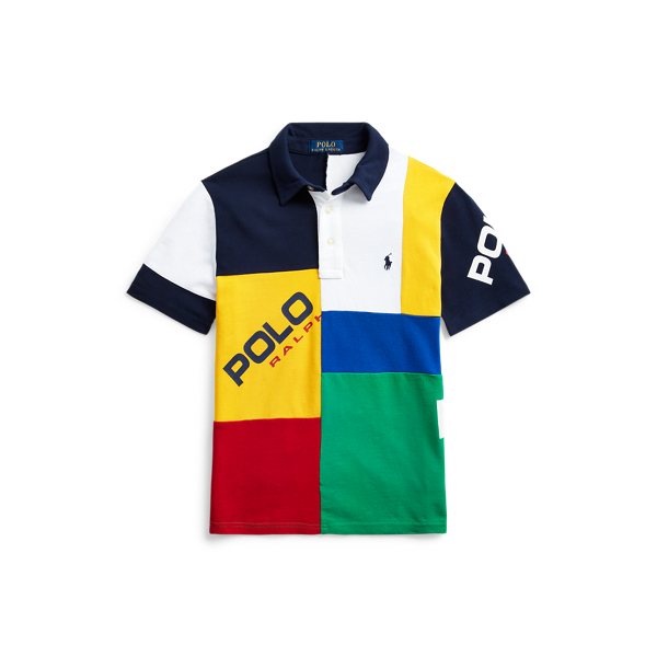 Patchwork Cotton Mesh Polo Boys 6-14 Years 1