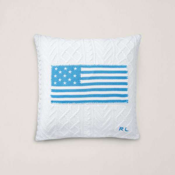 Cable-Knit Flag Throw Pillow