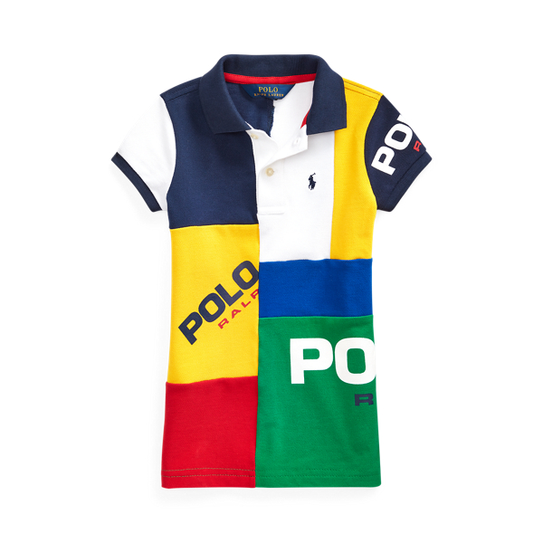 Patchwork mesh polojurk Girls 1.5-6.5 Years in 1