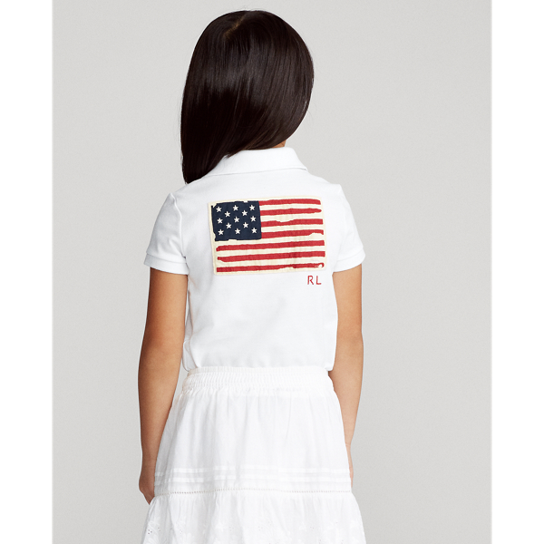White Flag Cotton Mesh Polo Shirt Girls 2-6x 5