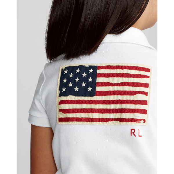 White Flag Cotton Mesh Polo Shirt Girls 2-6x 6
