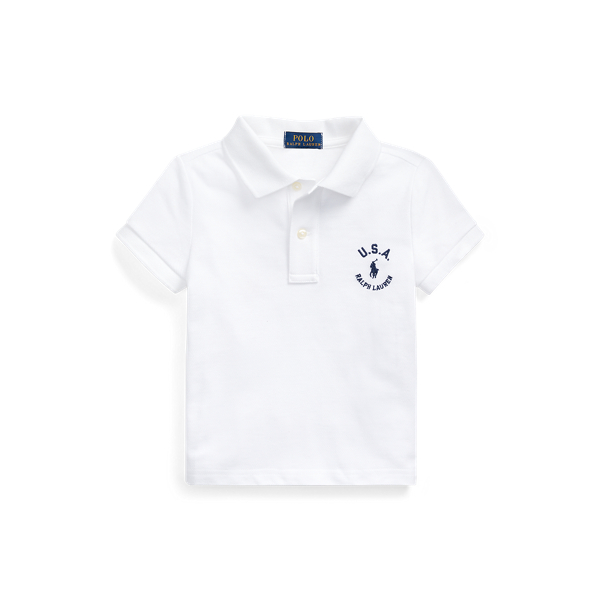 Polo drapeau en coton piqu&eacute; Girls 1.5-6.5 Years en 1