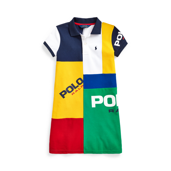 Vestido Polo de piqu&eacute; de patchwork Girls 7-14 Years en 1