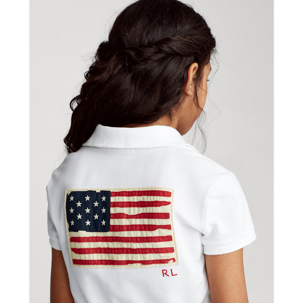 White Flag Cotton Mesh Polo Shirt Girls 7-16 7