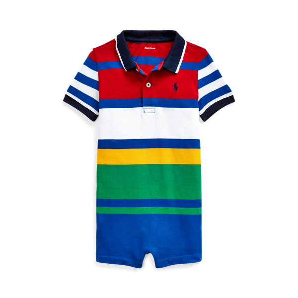 Combishort polo en coton ray&eacute; Baby Boy en 1