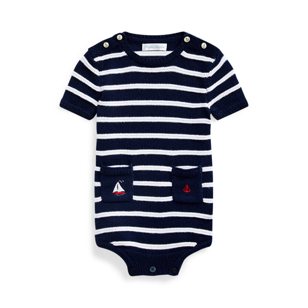 Combishort ray&eacute; en maille de coton Baby Boy en 1