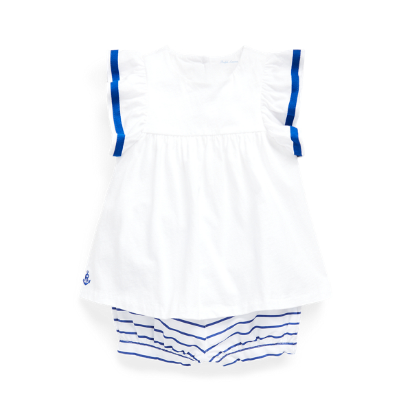 Top & Striped Bloomer Set Baby Girl 1