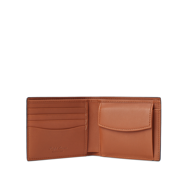 Black/Gold Metal-Plaque Calfskin Wallet Purple Label 3