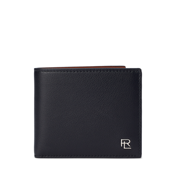 Metal-Plaque Calfskin Wallet