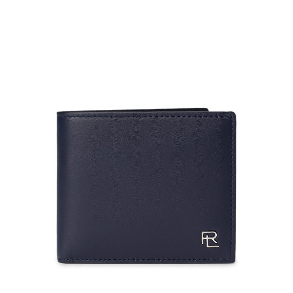 Metal-Plaque Calfskin Wallet
