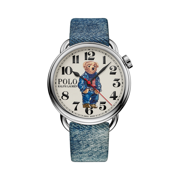 42 MM Denim Flag Polo Bear Watch