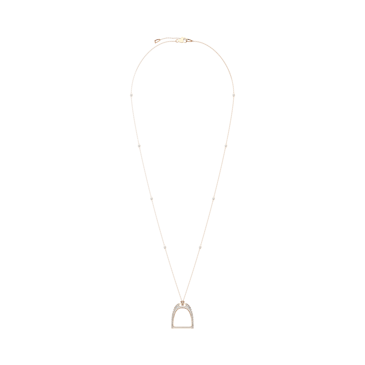 Lauren Ralph Lauren クリスタルパヴェ Stirrup ネックレス シルバートーン パヴェ カラー ネックレス