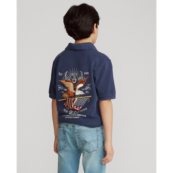 Cruise Navy Americana Cotton Mesh Polo Boys 8-20 5