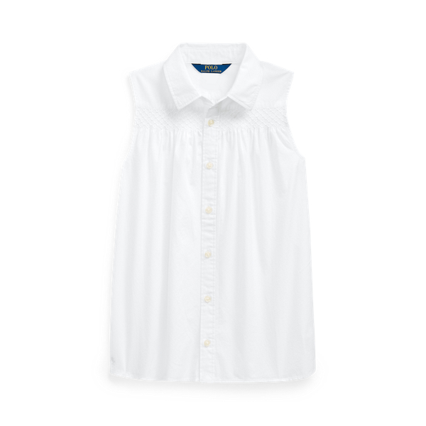 Smocked Cotton Shirt Girls 7-14 Years 1