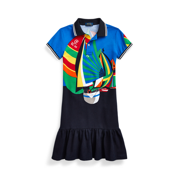 Robe polo voilier en piqu&eacute; Girls 7-14 Years en 1