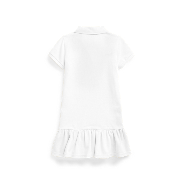 White Cotton Mesh Polo Dress Girls 2-6x 3