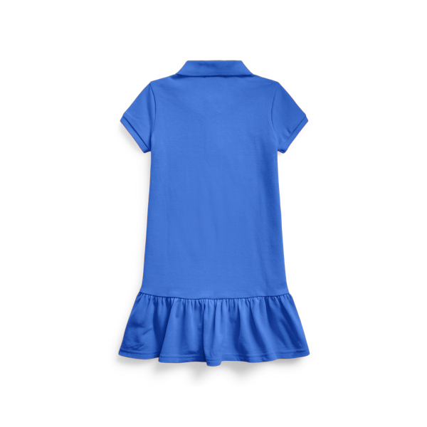 New Iris Blue Cotton Mesh Polo Dress Girls 2-6x 3