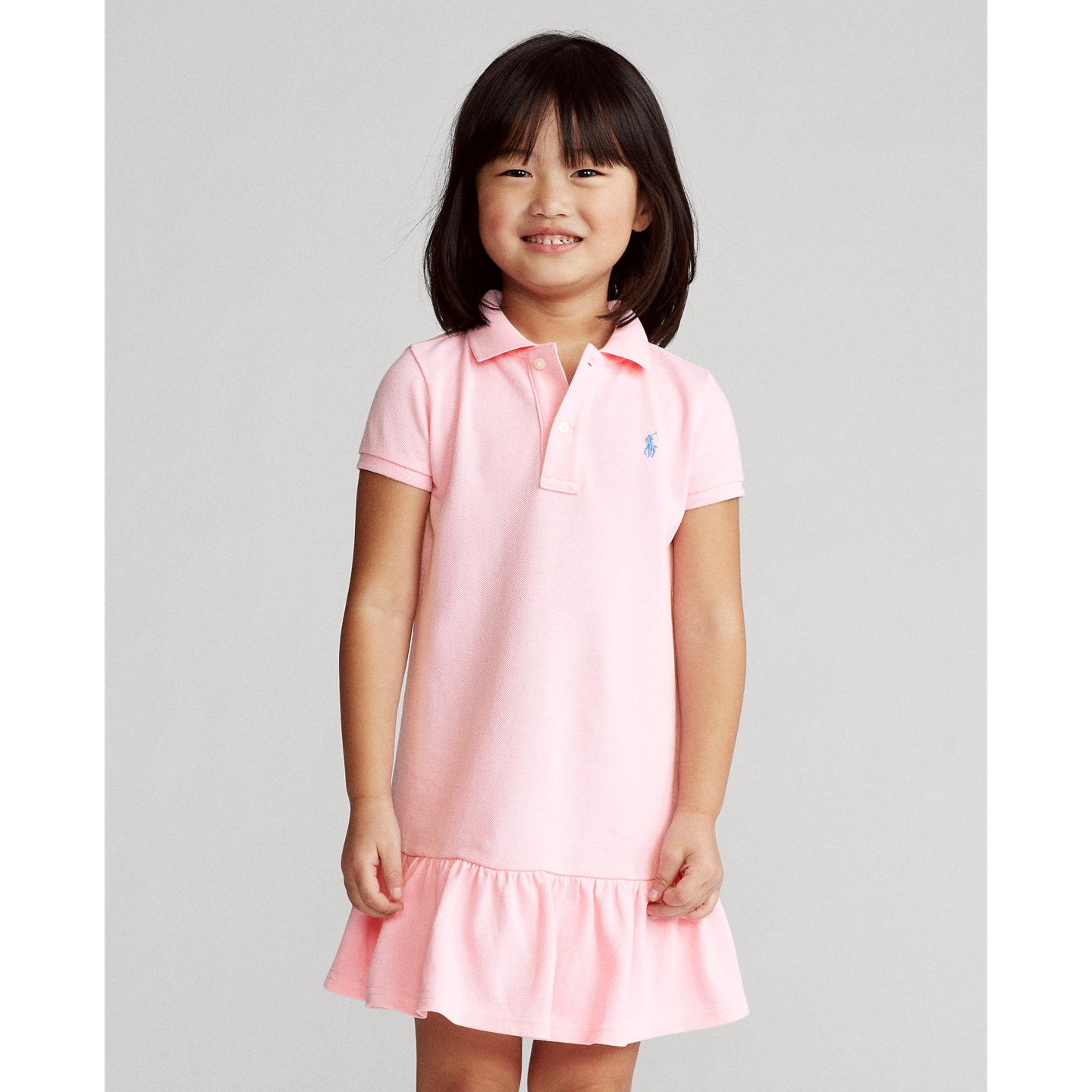 Детское платье Ralph Lauren Cotton Mesh Polo Dress, цвет: Розовый — фото 2