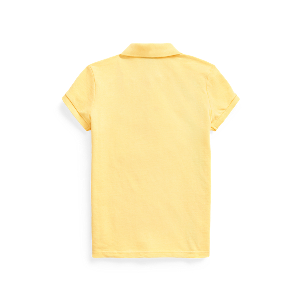 Corn Yellow Cotton Mesh Polo Shirt Girls 7-16 2