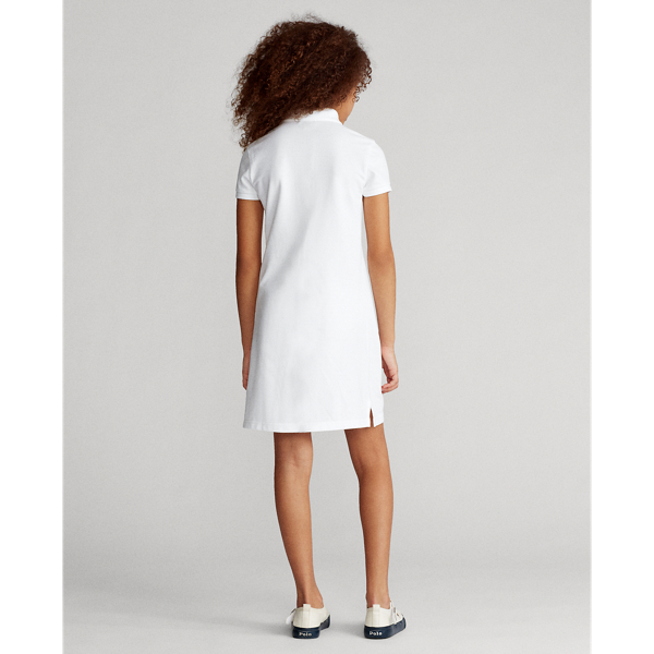 White Cotton Mesh Polo Dress Girls 7-16 5