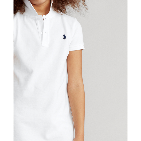 White Cotton Mesh Polo Dress Girls 7-16 6