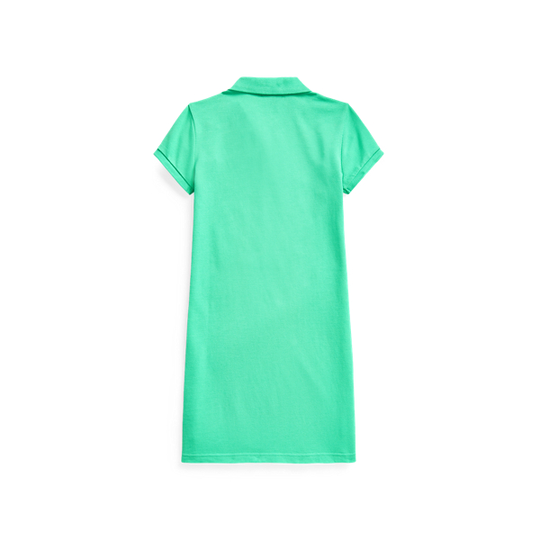 Sunset Green Cotton Mesh Polo Dress Girls 7-16 3