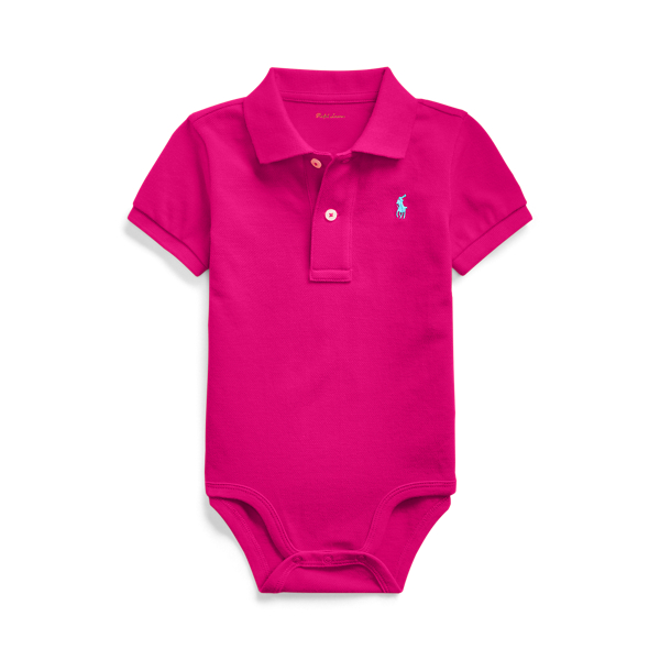 Pink Sky Cotton Mesh Polo Bodysuit Baby 1