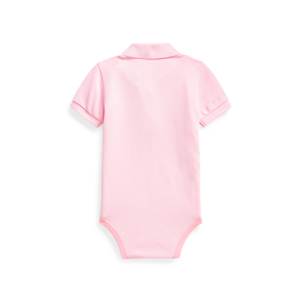Cotton Mesh Polo Bodysuit