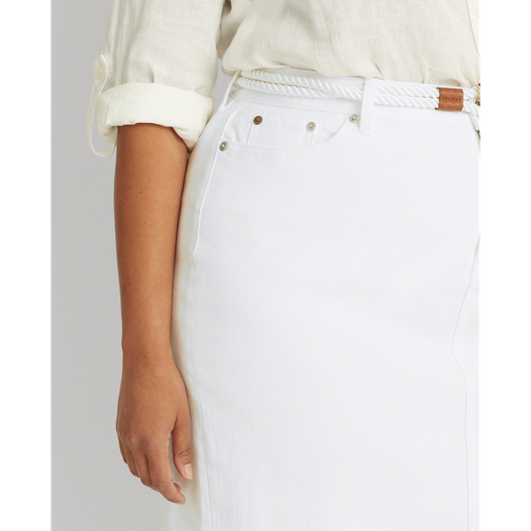 White Denim Skirt Lauren Woman 6