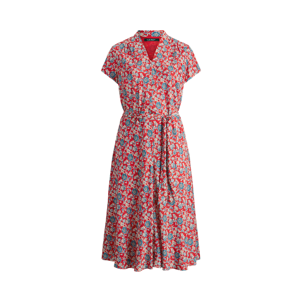 Floral Crepe Midi Dress Lauren Woman in 1