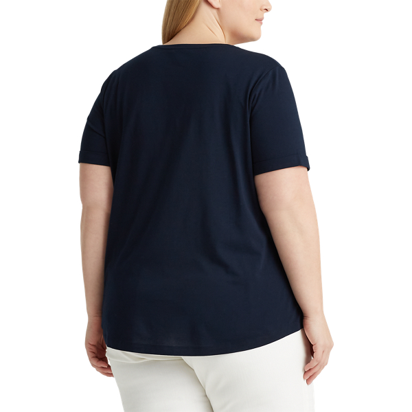 Lauren Navy Anchor-Print Cotton Tee Lauren Woman 4
