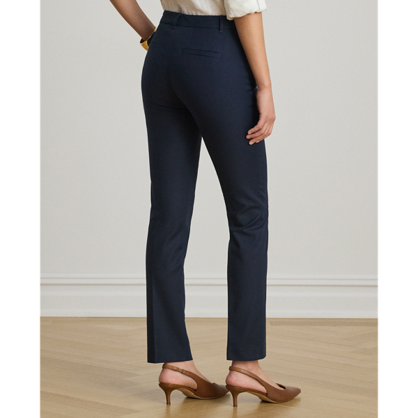Lauren Navy Double-Faced Stretch Cotton Pant Lauren Petite 5