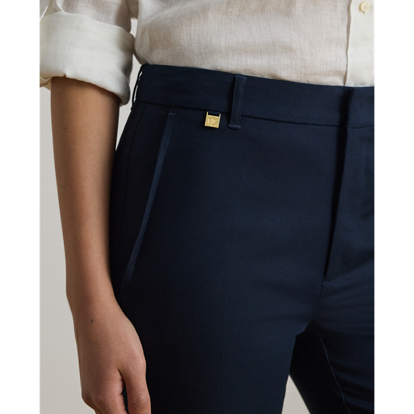 Lauren Navy Double-Faced Stretch Cotton Pant Lauren Petite 6