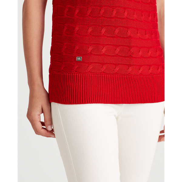 Orient Red Cable-Knit Boatneck Jumper Lauren 5