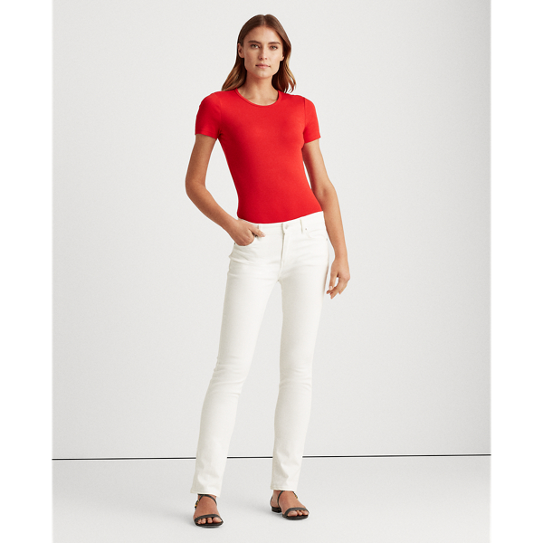Orient Red Cotton-Blend Tee Lauren 3