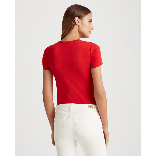 Orient Red Cotton-Blend Tee Lauren 4
