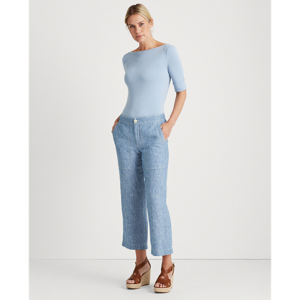 Estate Blue Cotton-Blend Boatneck Top Lauren 3