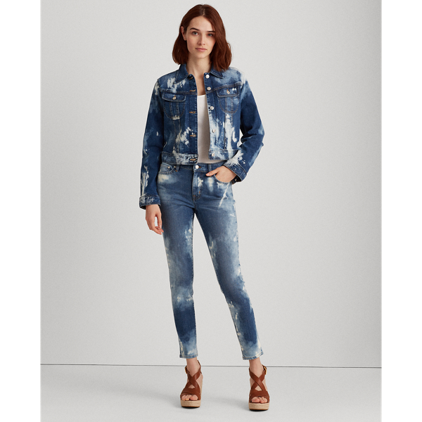 Coastal Blue Wash Bleach-Dye Denim Jacket Lauren 4