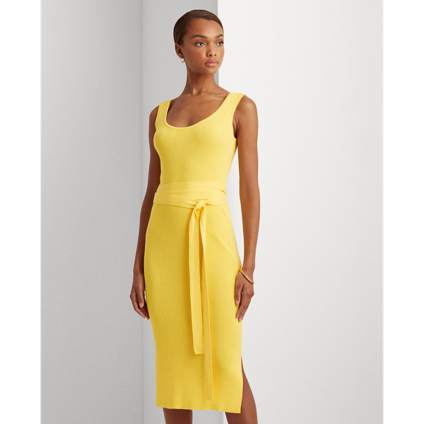 Lemon Daffodil Cotton-Blend Sleeveless Dress Lauren 4
