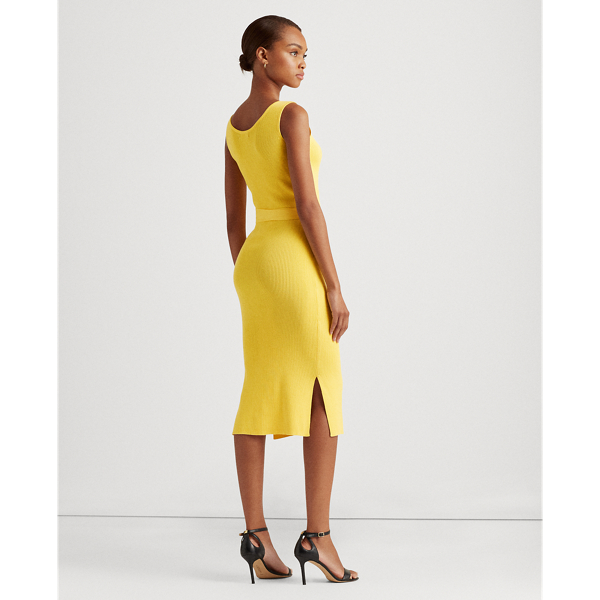 Lemon Daffodil Cotton-Blend Sleeveless Dress Lauren 5