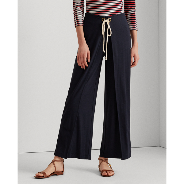 Lauren Navy Stretch Wide-Leg Trouser Lauren 3