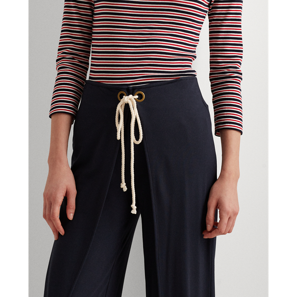 Lauren Navy Stretch Wide-Leg Trouser Lauren 5