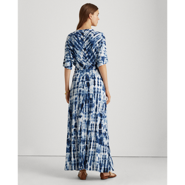 Blue Multi Tie-Dye Linen Dress Lauren 5