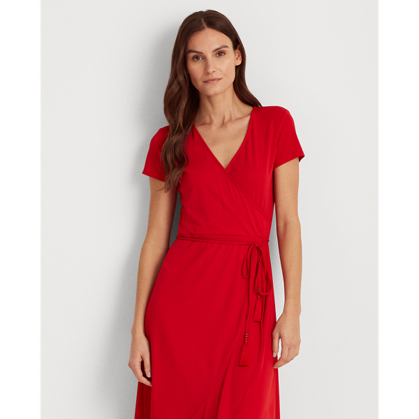 Orient Red Matte Jersey Dress Lauren 4