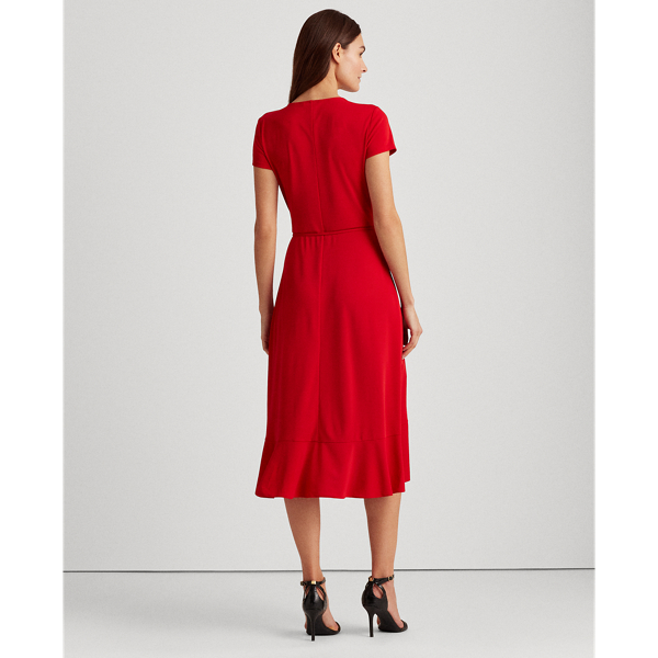Orient Red Matte Jersey Dress Lauren 5