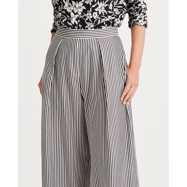 Weite Twillhose mit Streifen Lauren in Lauren-Navy/Seidenwei&szlig; 4