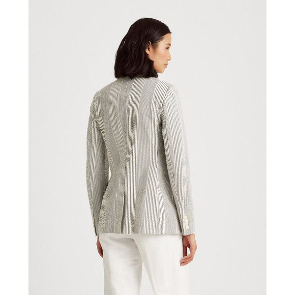 Navy/White Seersucker Cotton Blazer Lauren 5